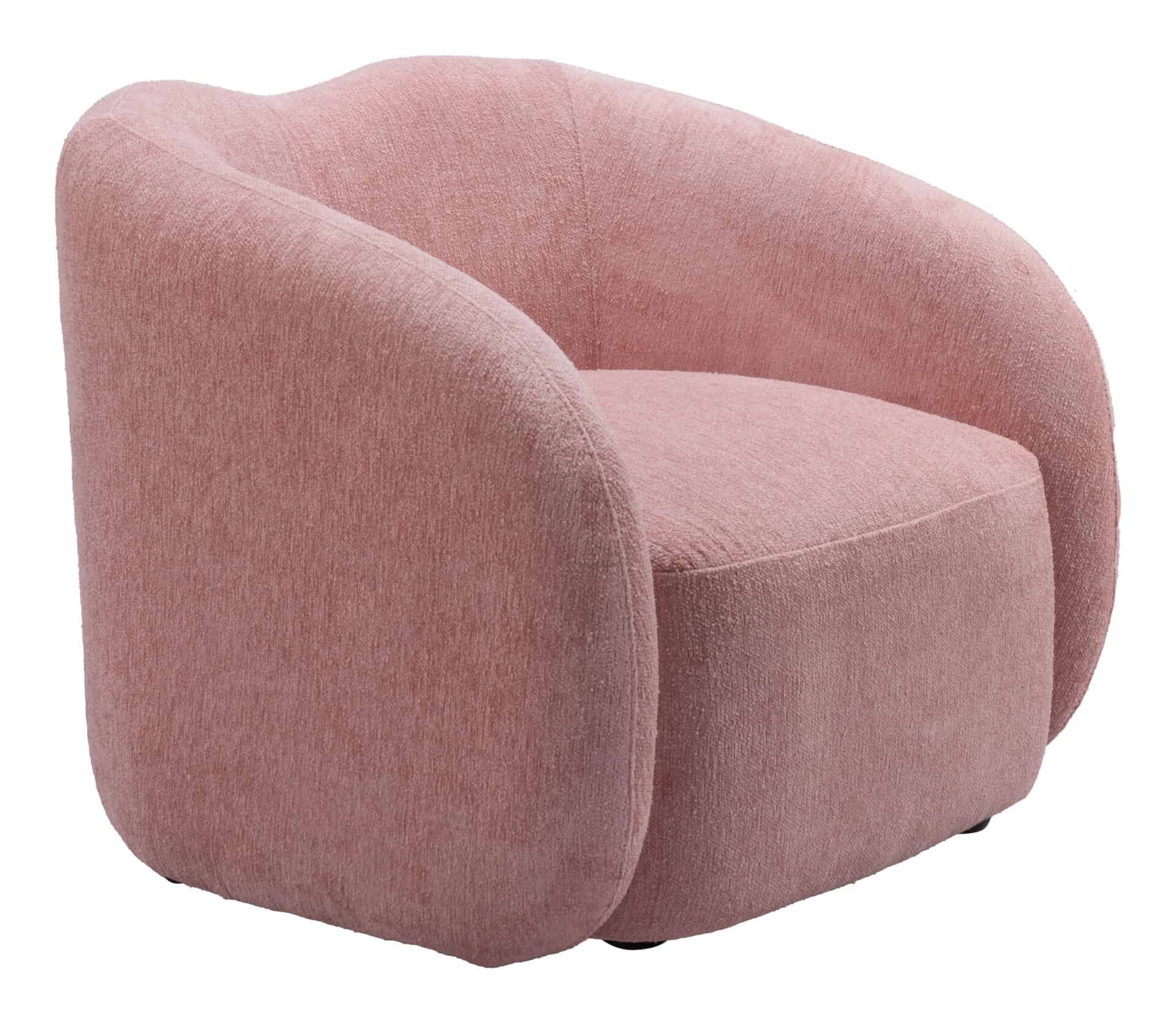 Plush Velvet Accent Chair with Birch Wood Legs - Mauve Pink 7 Plush Velvet Accent Chair with Birch Wood Legs - Mauve Pink - Image 7