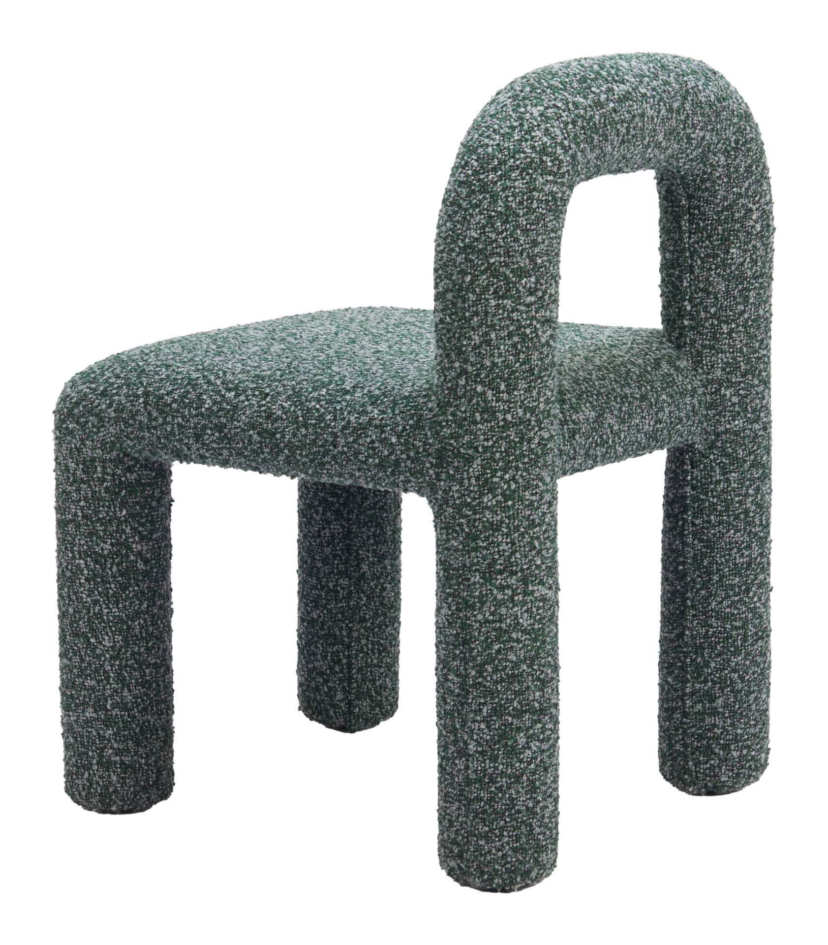 Shearling Style Dining Chair with Wood Frame Snowy Green (Set of 2) 7 Shearling Style Dining Chair with Wood Frame Snowy Green (Set of 2) - Image 7