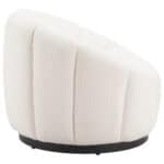 Cream Shearling Accent Chair with Modern Powder Coated Steel Legs 9 Cream Shearling Accent Chair with Modern Powder Coated Steel Legs