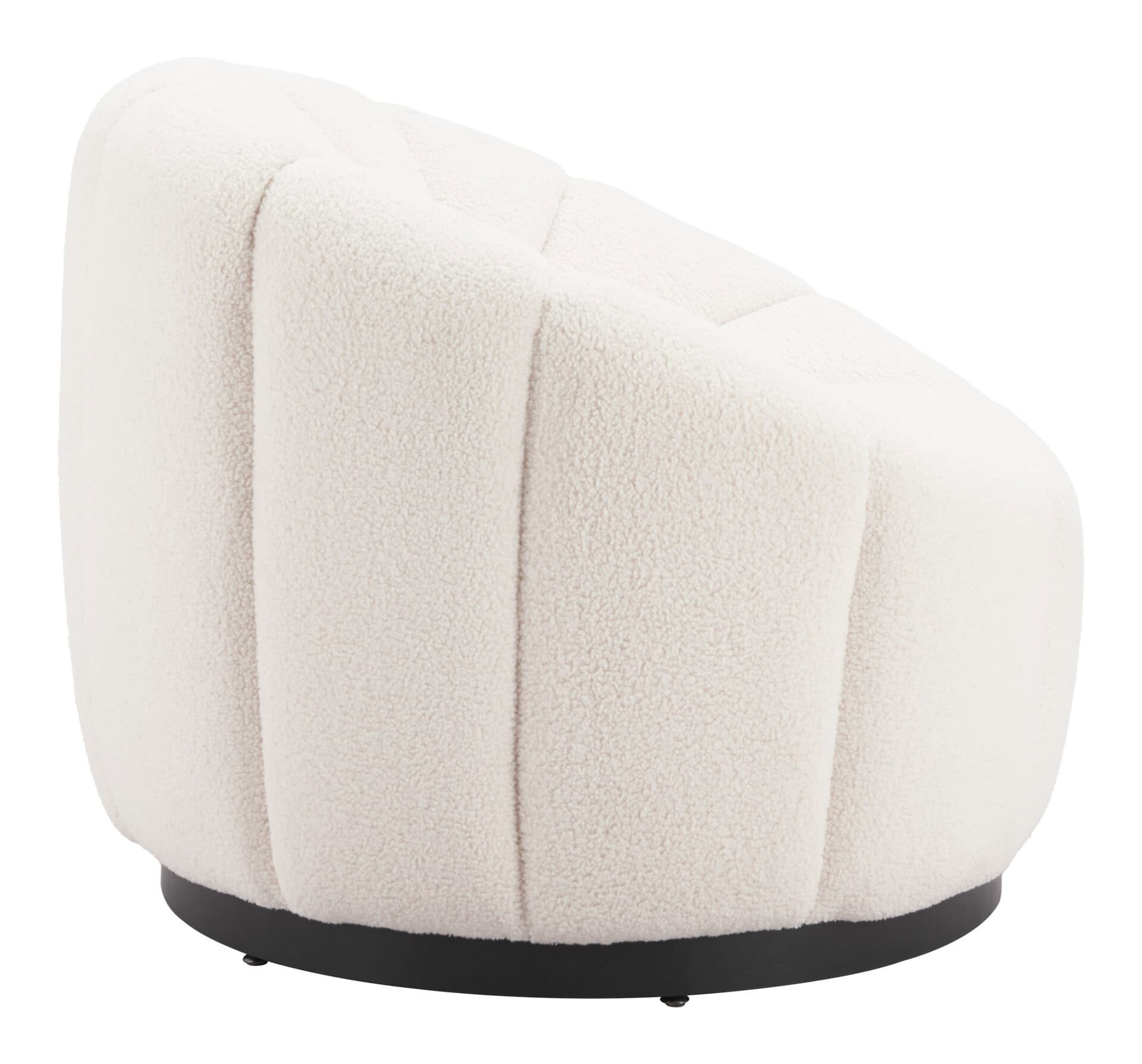 Cream Shearling Accent Chair with Modern Powder Coated Steel Legs 2 Cream Shearling Accent Chair with Modern Powder Coated Steel Legs - Image 2