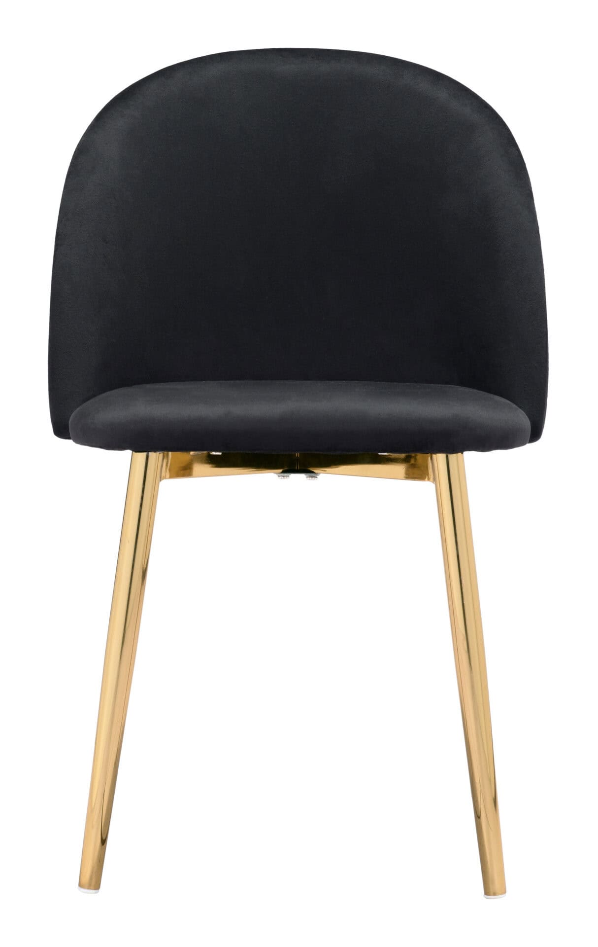 Black & Gold Velvet Dining Chair with Steel Legs (Set of 2) 4 Black & Gold Velvet Dining Chair with Steel Legs (Set of 2) - Image 4