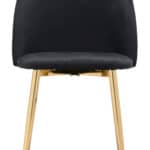 Black & Gold Velvet Dining Chair with Steel Legs (Set of 2) 12 Black & Gold Velvet Dining Chair with Steel Legs (Set of 2)