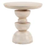 Natural Mango Wood Round Accent Table with Rubber Feet Protection 11 Natural Mango Wood Round Accent Table with Rubber Feet Protection