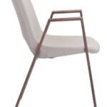 Mid-Century Faux Leather Dining Chair with Walnut Legs (Set of 2)