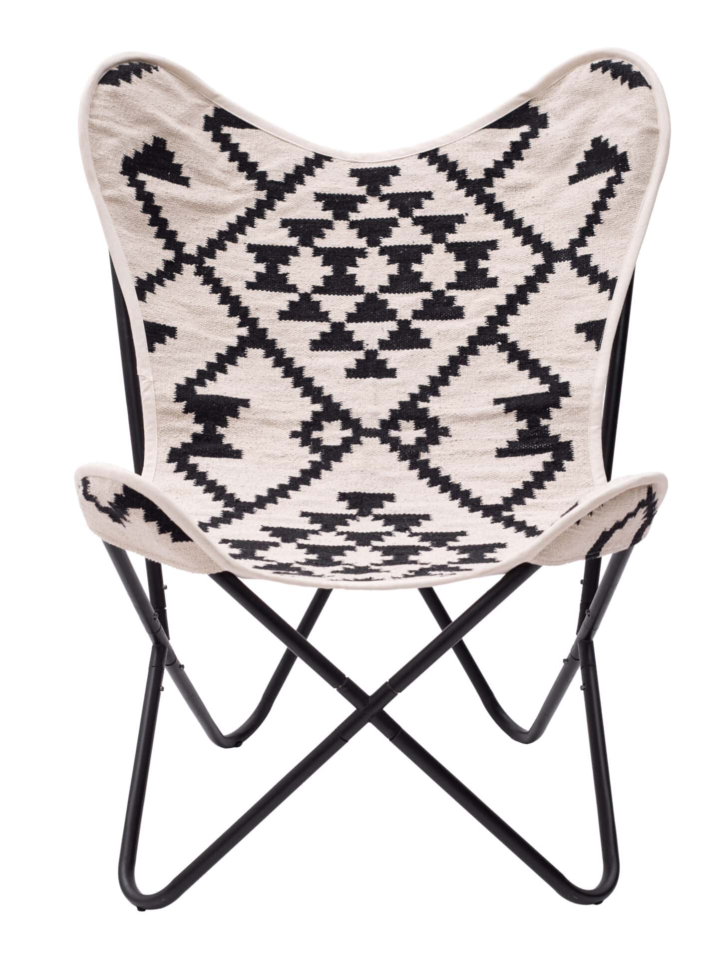 Boho Modern Accent Chair with Cotton Seat and Steel Frame 5 Boho Modern Accent Chair with Cotton Seat and Steel Frame - Image 5