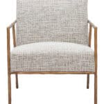 Boucle Accent Chair with Forged Steel Frame and Armrests