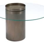 Industrial Round Coffee Table with Tempered Glass and Bronze Finish 13 Industrial Round Coffee Table with Tempered Glass and Bronze Finish