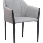 Slate Gray Dining Chairs - Steel Frame, Vinyl Upholstery (Set of 2) 7 Slate Gray Dining Chairs - Steel Frame, Vinyl Upholstery (Set of 2)