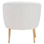 Beige Sherpa Accent Chair with Gold Legs and Armrests 11 Beige Sherpa Accent Chair with Gold Legs and Armrests