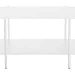 Modern Oval Coffee Table with Steel Frame and Two Shelves