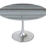 Gray Marble Top Dining Table with Steel Base, Seats 4 12 Gray Marble Top Dining Table with Steel Base, Seats 4