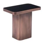Black & Antique Bronze Steel Frame Side Table with Glass Top 8 Black & Antique Bronze Steel Frame Side Table with Glass Top