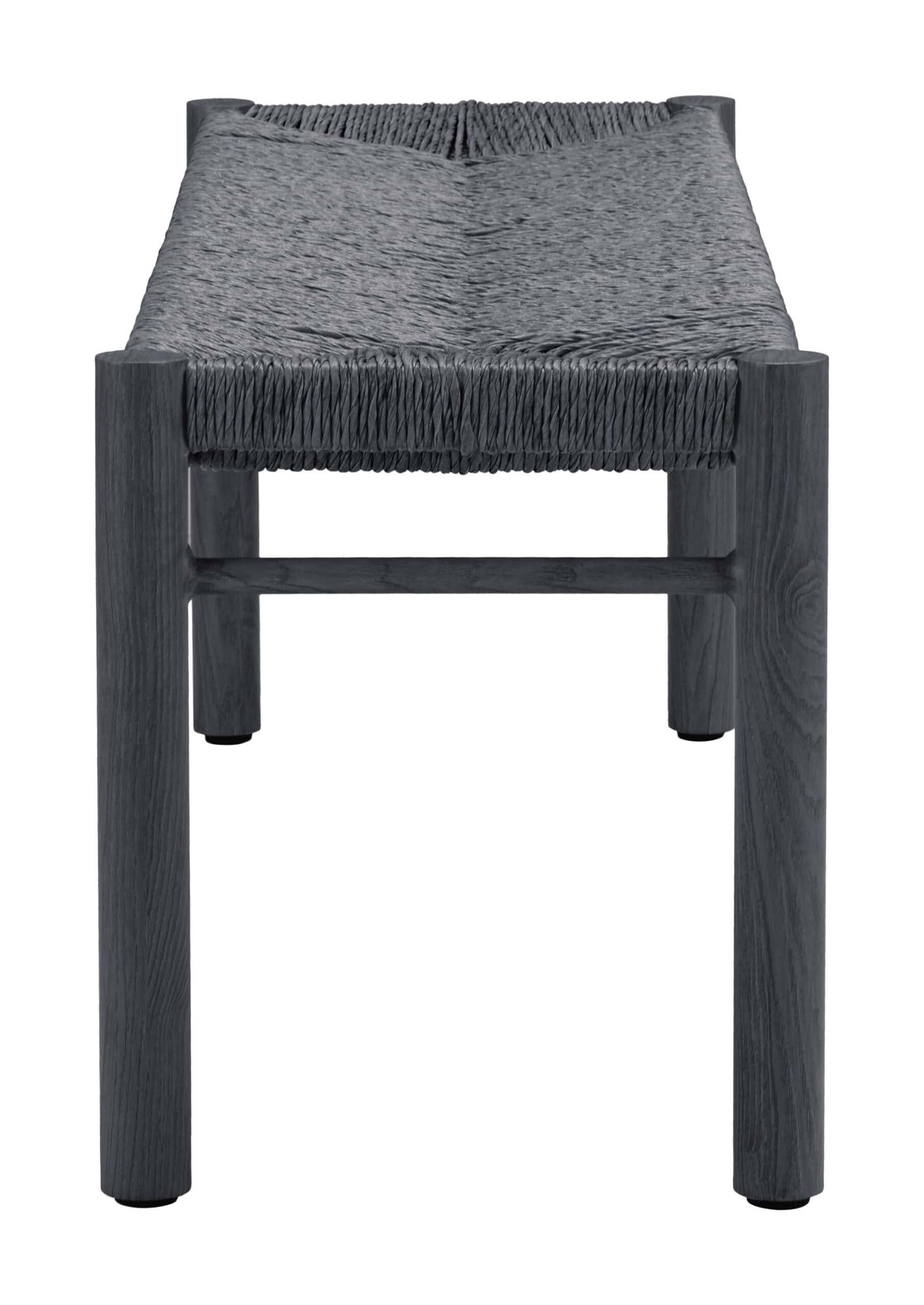 Modern Black Aluminum Bench with Faux Wood Frame 8 Modern Black Aluminum Bench with Faux Wood Frame
