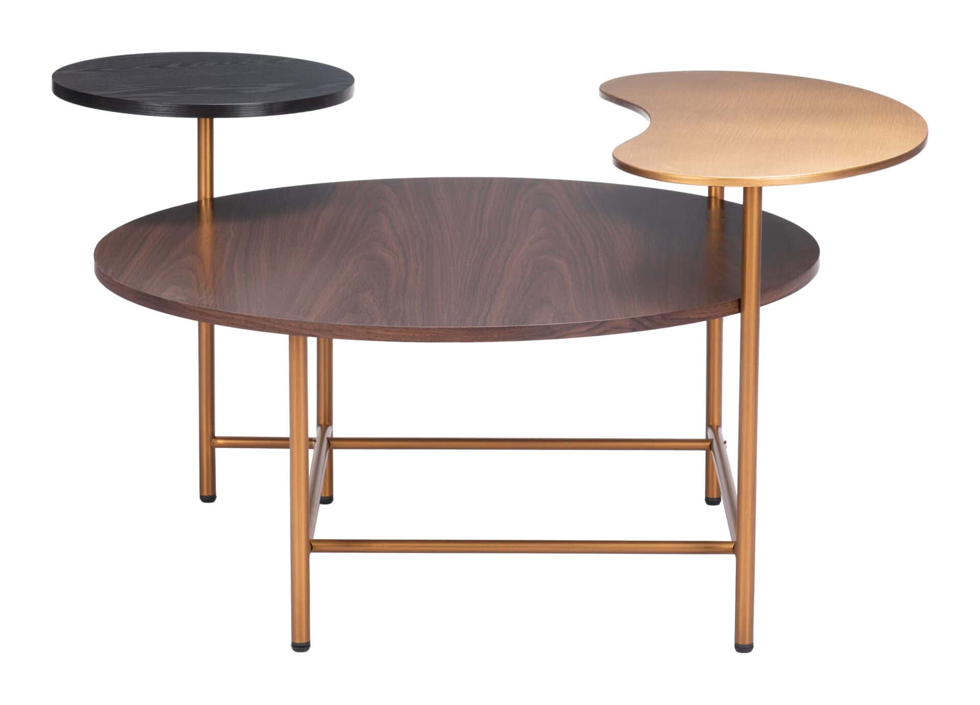 Modern Round Coffee Table with Powder Coated Steel Frame 2 Modern Round Coffee Table with Powder Coated Steel Frame - Image 2
