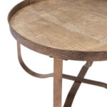 Modern Brass Coffee Table with Round Top and Steel Frame