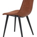 Vintage Brown Faux Leather Dining Chair with Steel Legs (Set of 2) 16 Vintage Brown Faux Leather Dining Chair with Steel Legs (Set of 2)