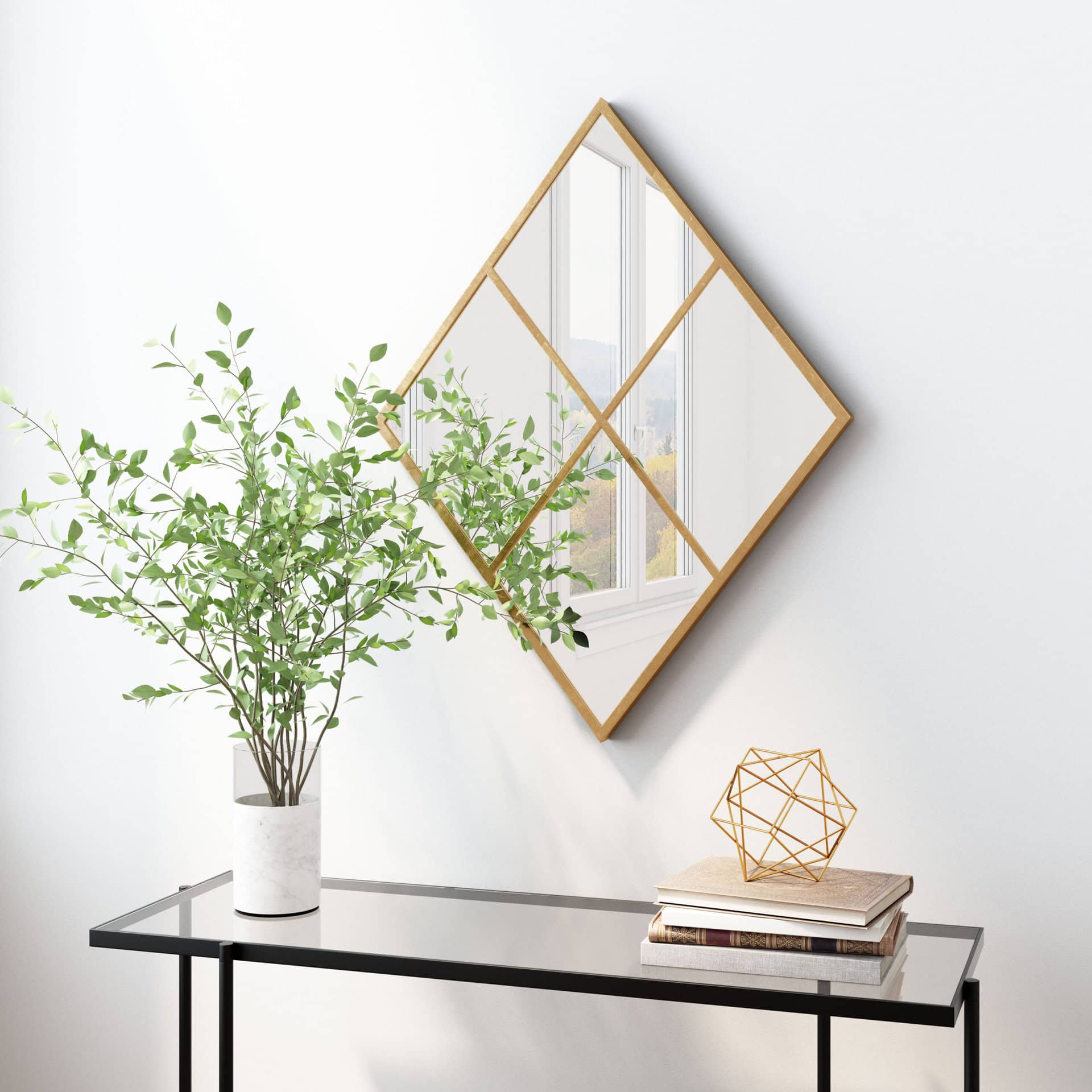Geometric Gold Steel Frame Mirror – Modern Glam Design 9 Geometric Gold Steel Frame Mirror – Modern Glam Design