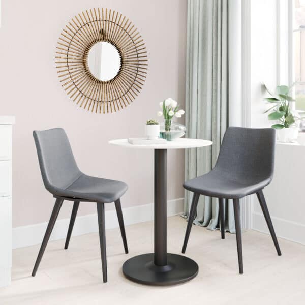 Modern Scoop Dining Chair with Steel Frame - Gray (Set of 2)