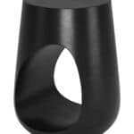 Black Mango Wood Tilk Side Table with Modern Artistic Design