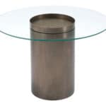 Industrial Round Coffee Table with Tempered Glass and Bronze Finish 12 Industrial Round Coffee Table with Tempered Glass and Bronze Finish