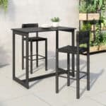 Modern Black Aluminum Barstool for Outdoor Spaces (Set of 2)