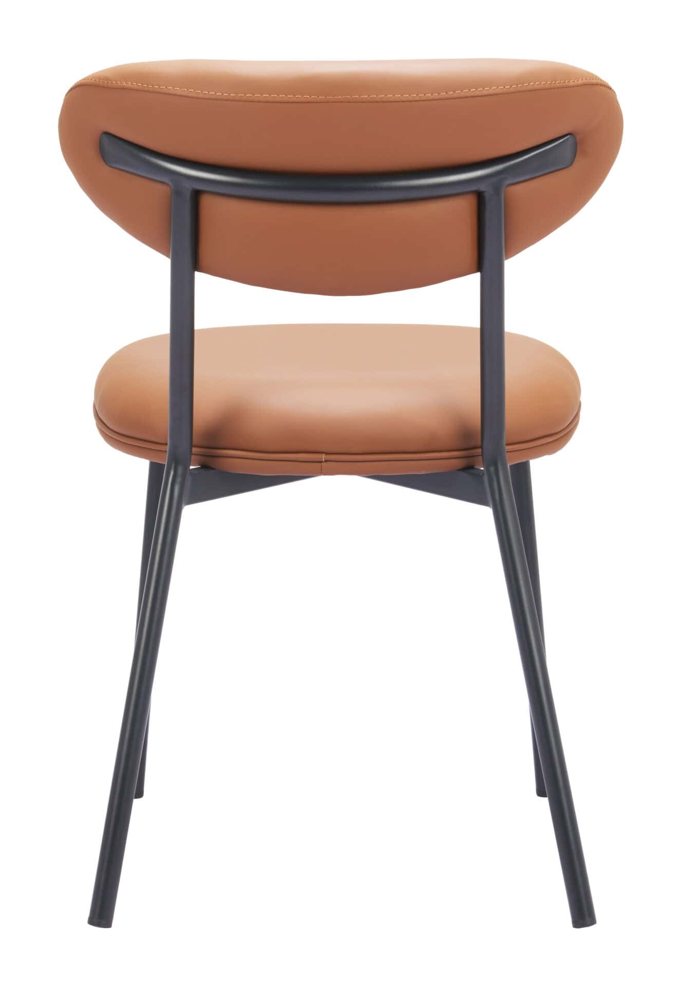 Modern Faux Leather Dining Chair with Steel Frame (Set of 2) 4 Modern Faux Leather Dining Chair with Steel Frame (Set of 2) - Image 4