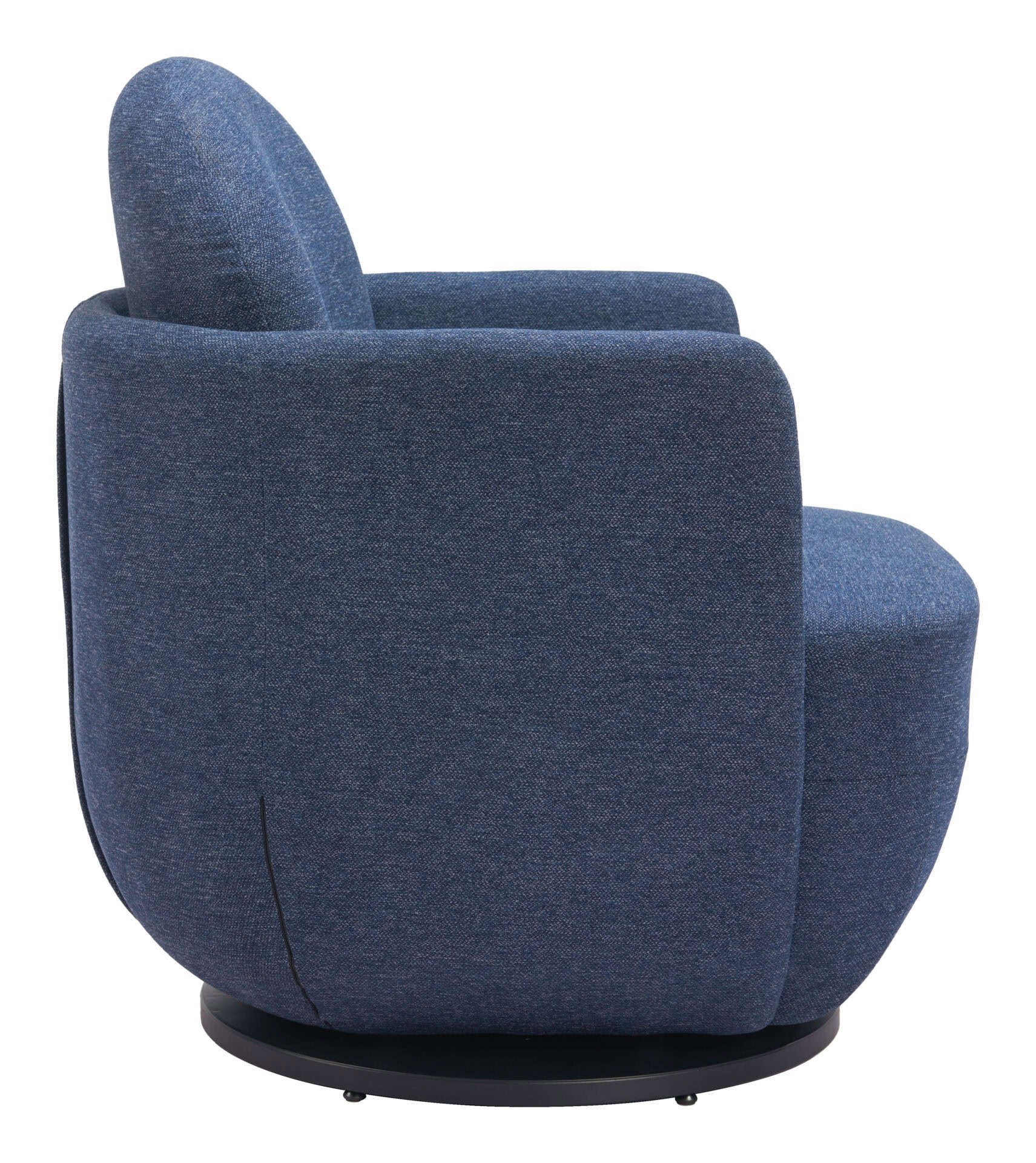 Blue Swivel Chair with Boucle Fabric and 360-Degree Base 2 Blue Swivel Chair with Boucle Fabric and 360-Degree Base - Image 2