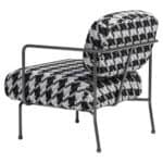 Modern Houndstooth Accent Chair with Steel Frame and Armrests