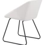 Modern White Tufted Dining Chair with Steel Legs (Set of 2)