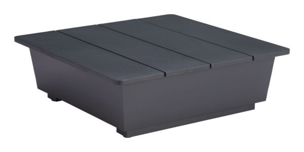 Modern Gray Aluminum Side Table with Sleek Square Design