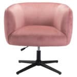 Velvet Swivel Accent Chair with Armrest Support and Adjustable Height