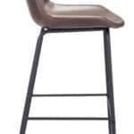 Mid-Century Modern Faux Leather Barstool with Black Steel Frame 13 Mid-Century Modern Faux Leather Barstool with Black Steel Frame