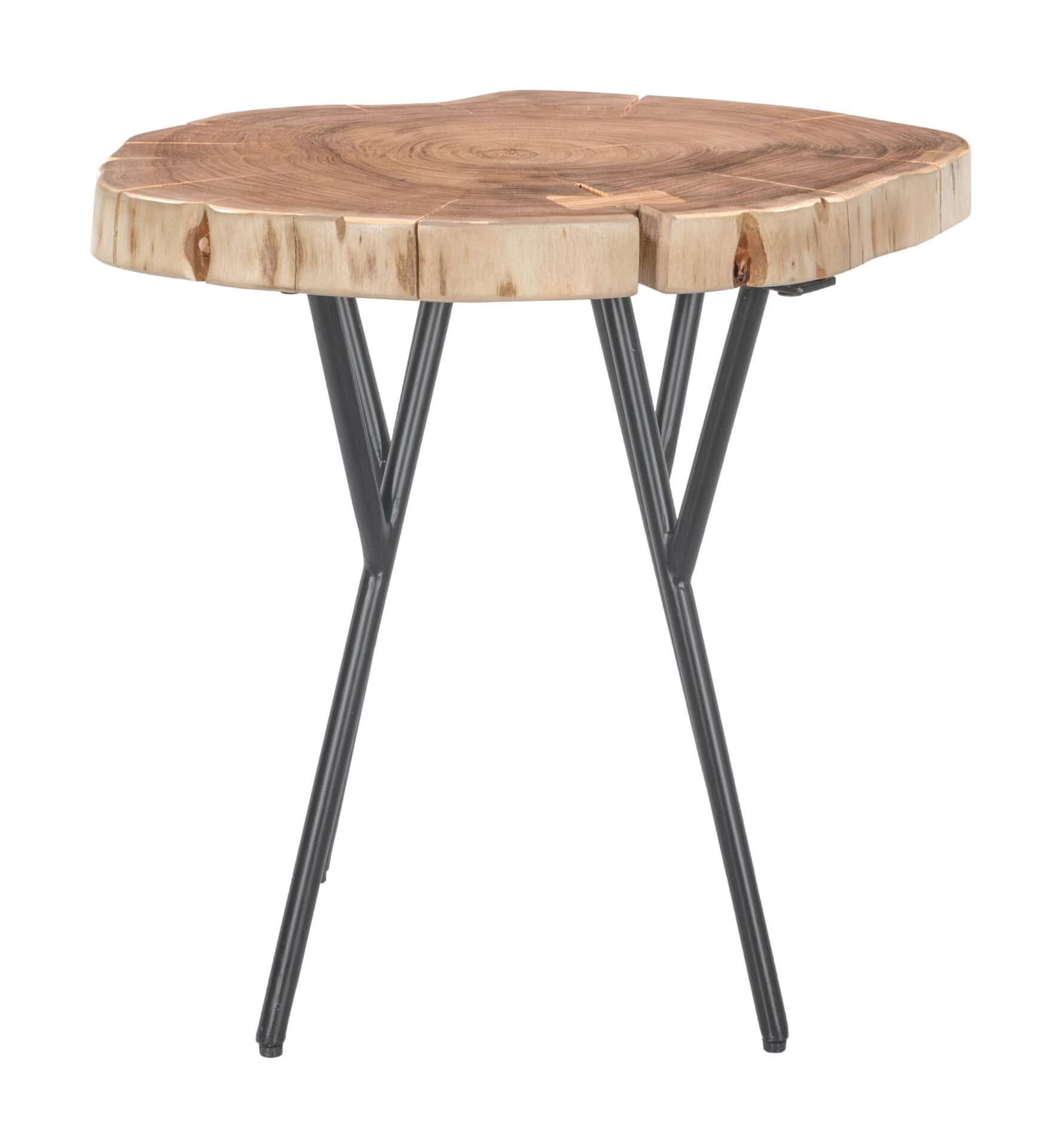 Reclaimed Acacia Wood and Steel Boho-Chic Accent Table 3 Reclaimed Acacia Wood and Steel Boho-Chic Accent Table - Image 3
