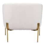 Modern Ivory Lounge Chair with Gold Frame, Armrest Support 12 Modern Ivory Lounge Chair with Gold Frame, Armrest Support