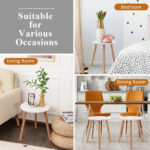Modern Round White Coffee Table with Pine Wood Legs 14 Modern Round White Coffee Table with Pine Wood Legs