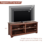58 Inch Modern TV Stand with Adjustable Storage Shelves