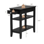 Space-Saving End Table with Drawer and 2 Open Shelves
