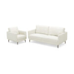 Modern Upholstered Accent Chair with Detachable Cushion and Metal Legs