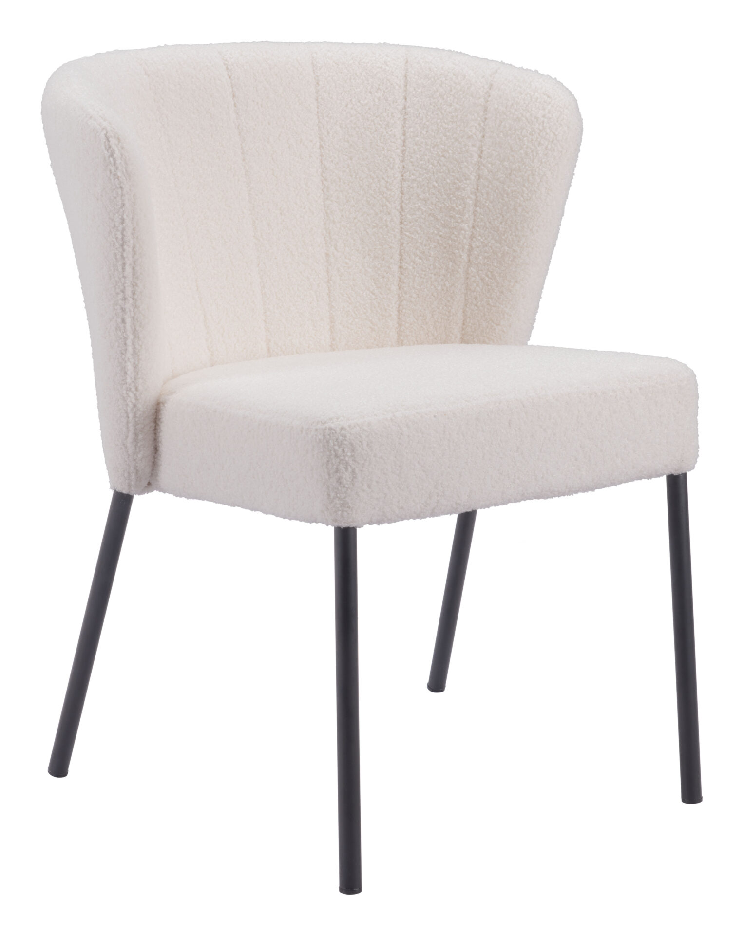 Cream Shearling Style Mid-Century Modern Stackable Dining Chair (Set of 2) 8 Cream Shearling Style Mid-Century Modern Stackable Dining Chair (Set of 2) - Image 8