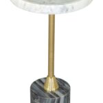 Round Marble Top Side Table with Steel Frame - Assembly Required 8 Round Marble Top Side Table with Steel Frame - Assembly Required
