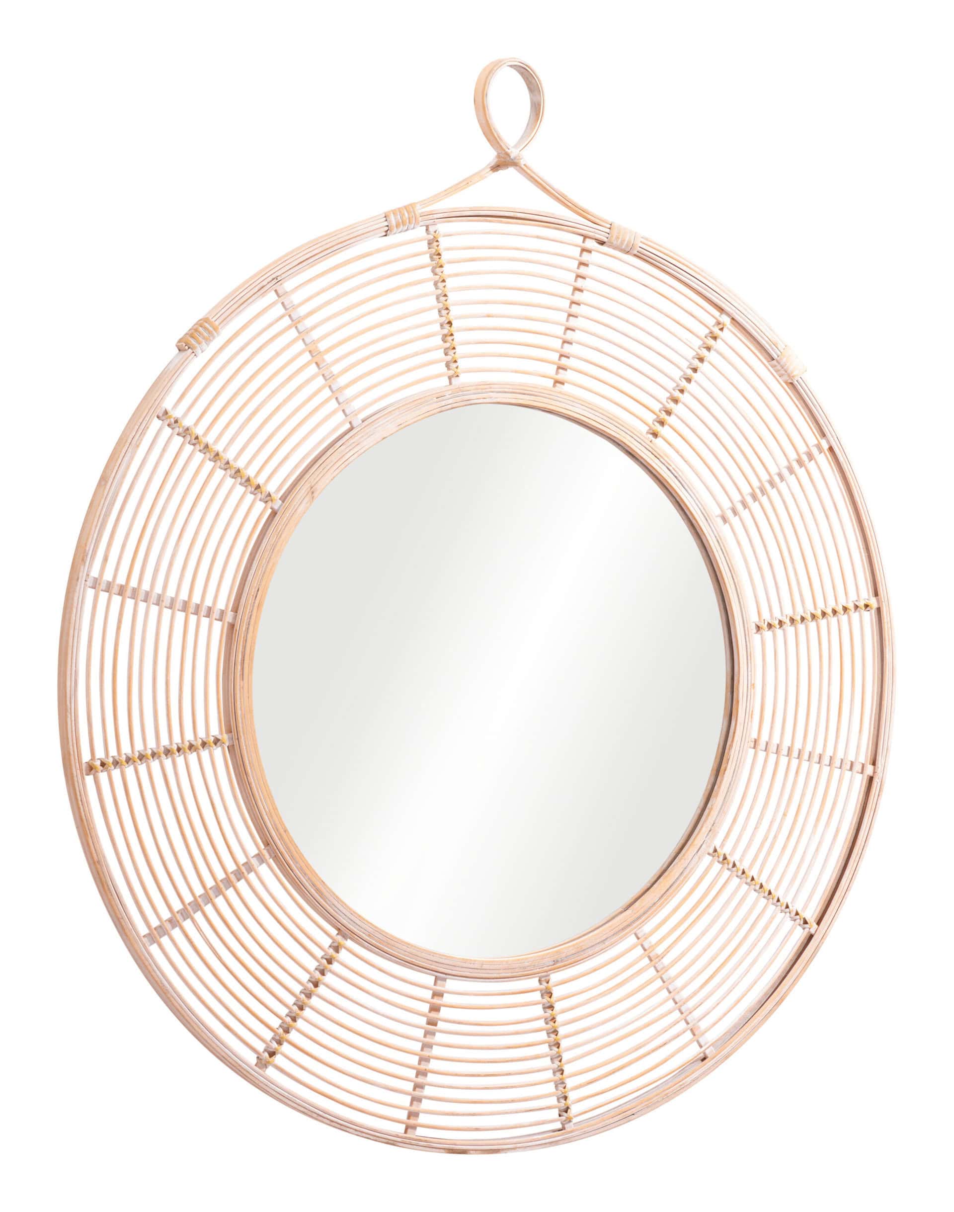 Boho Chic Rattan Weave Mirror with Steel Frame for Walls 7 Boho Chic Rattan Weave Mirror with Steel Frame for Walls