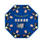 8-Player Foldable Poker Table Top with Cup Holders and Bag