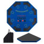 8-Player Foldable Poker Table Top with Cup Holders and Bag