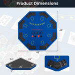 8-Player Foldable Poker Table Top with Cup Holders and Bag