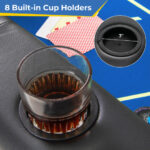 Foldable Poker Table with 8 Cup Holders and Padded Armrests