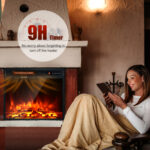 18 Inch Freestanding or Recessed Electric Fireplace Heater 1500W