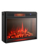 28 Inch Freestanding and Recessed Electric Fireplace with Remote