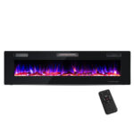 68 Inch Wall Mounted Electric Fireplace with Multicolor Flames
