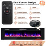 68 Inch Wall Mounted Electric Fireplace with Multicolor Flames