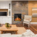 Adjustable Flame Electric Fireplace Insert with Heater and Remote Control